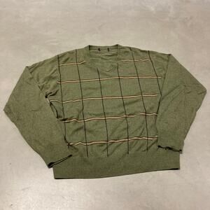 vintage y2k green patterned sweater